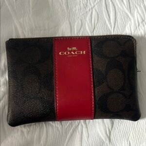 Coach Brown and Red Clutch